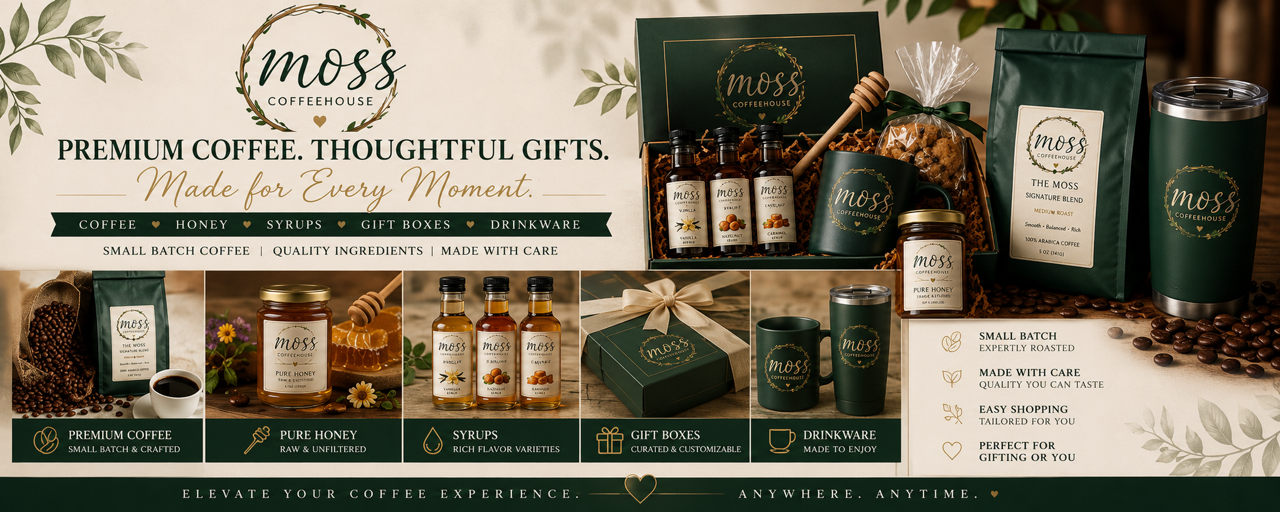 Moss Coffeehouse gift boxes, coffee and more